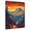 Hiking Mountain Landscape Custom Metal Wall Art Decor for Living Room Study