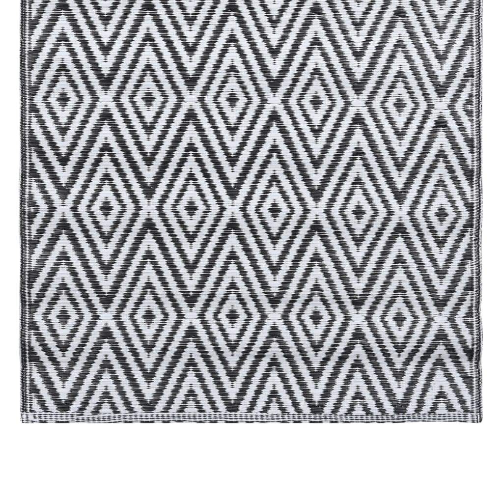 Outdoor Rug ARAKIL White and Black 120 x 180 cm PP