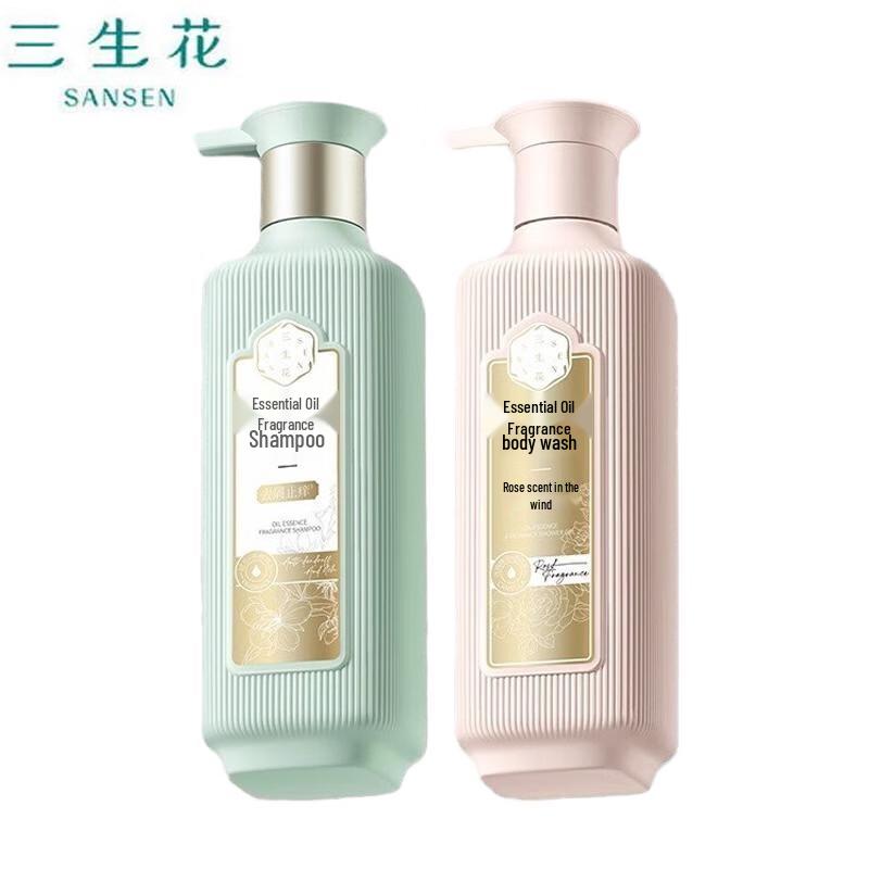 Sunsan Flower Essential Oil Shampoo & Rose Shower Gel Set