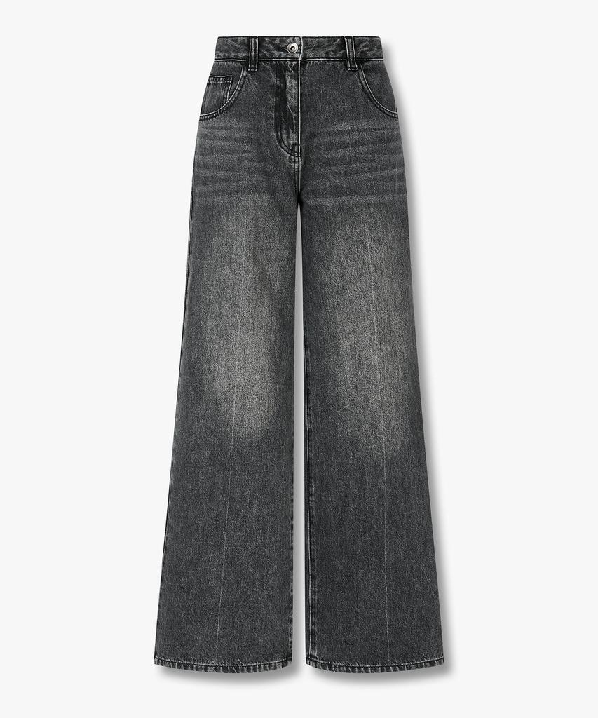 Bobeu Front Line Wide Denim Pants_Black 7156155003