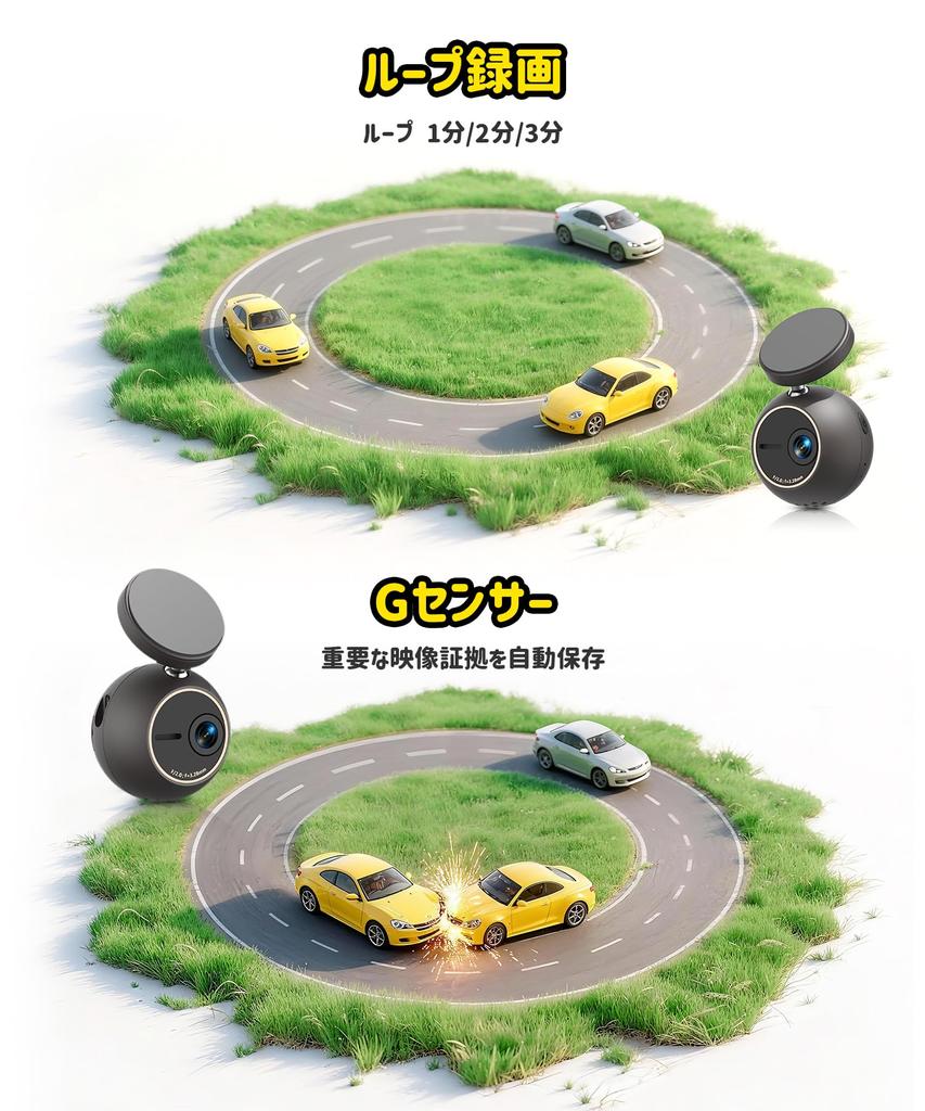 KAWA 2K Front Compact 32GB SD Card Voice Parking Night Loop App Screen Inversion Dashcam, Dashcam, Included, Control, Built-in WIFI, 24-Hour
