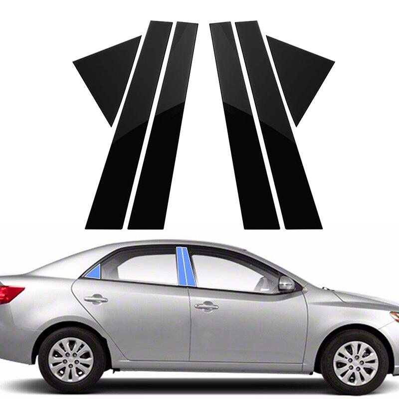 6Pcs Window Door Trim Panel Car Pillar Posts Stickers Exterior Column Decoration For Kia Forte K3 Cerato 2009 2010 2011 2012