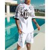 New Summer Men's Casual Set: Shorts and Short-Sleeve Sportswear, 3D Fashion Trend Creative T-Shirt Two-Piece Set