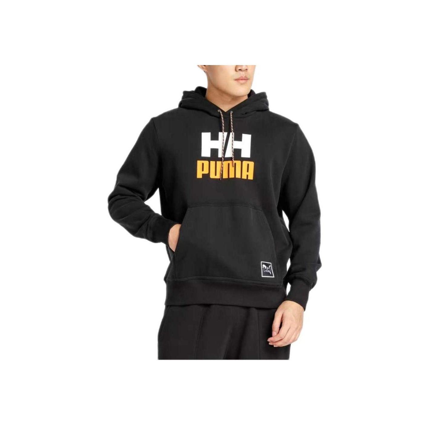 

Puma Collaboration Large Letter Print Hooded Loose College Style Sweatshirt Men sweatshirt Black 597083-01 M