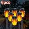 6 ks 12LED venkovní solární baterka Vodotěsná venkovní pro zahradní terasu Flame Light Halloween Dvůr Patio Floor
