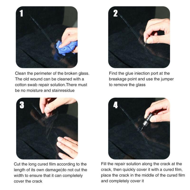 Black Glass Repair Fluid Reusable Windscreen Windshield
