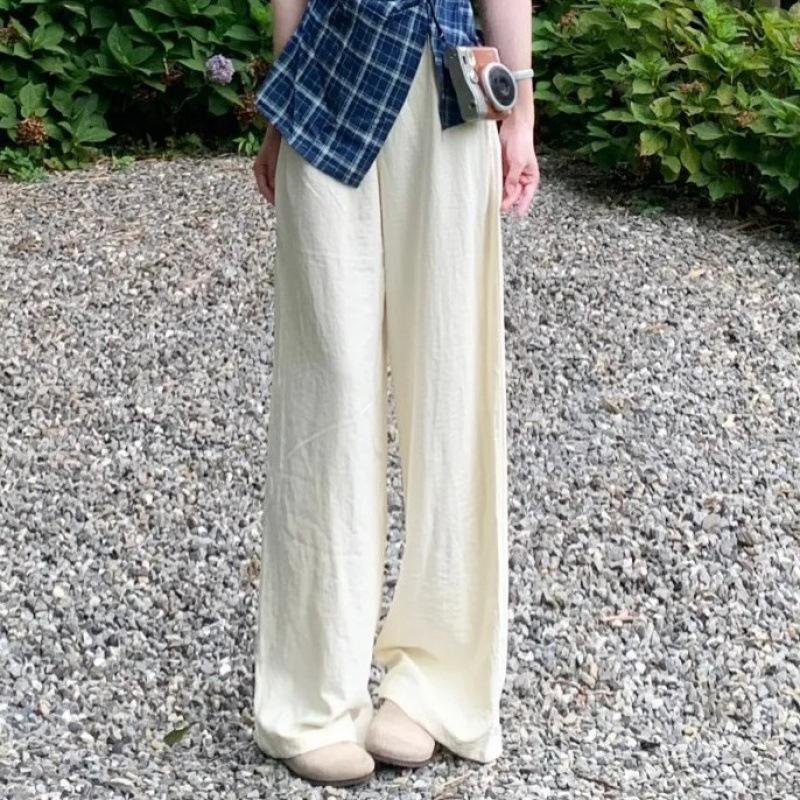 Korean Style Women s Plaid Vest & Wide-Leg Pants Two-Piece Set S