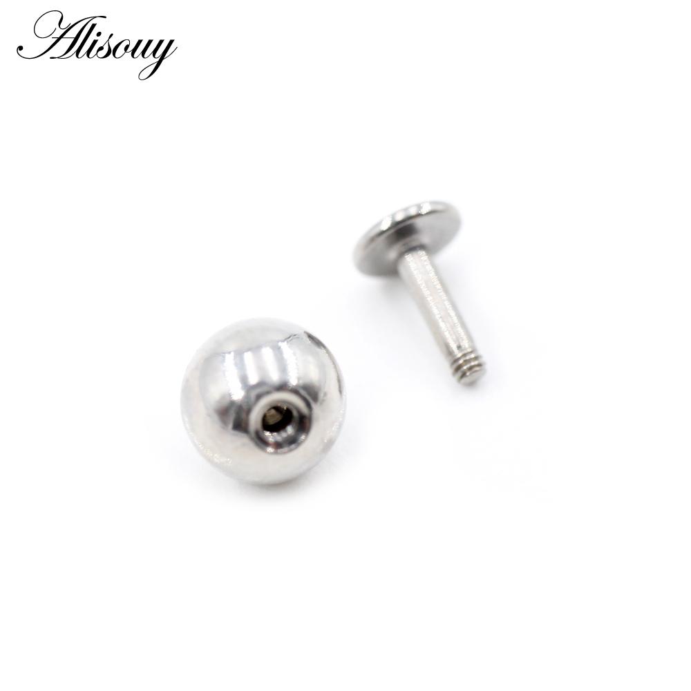 Alisouy 2ks 4mm gulička z nehrdzavejúcej ocele 16G/20G Tragus Helix Labret krúžky na pery Stud Chrupavka Piercing do uší Šperky na telo