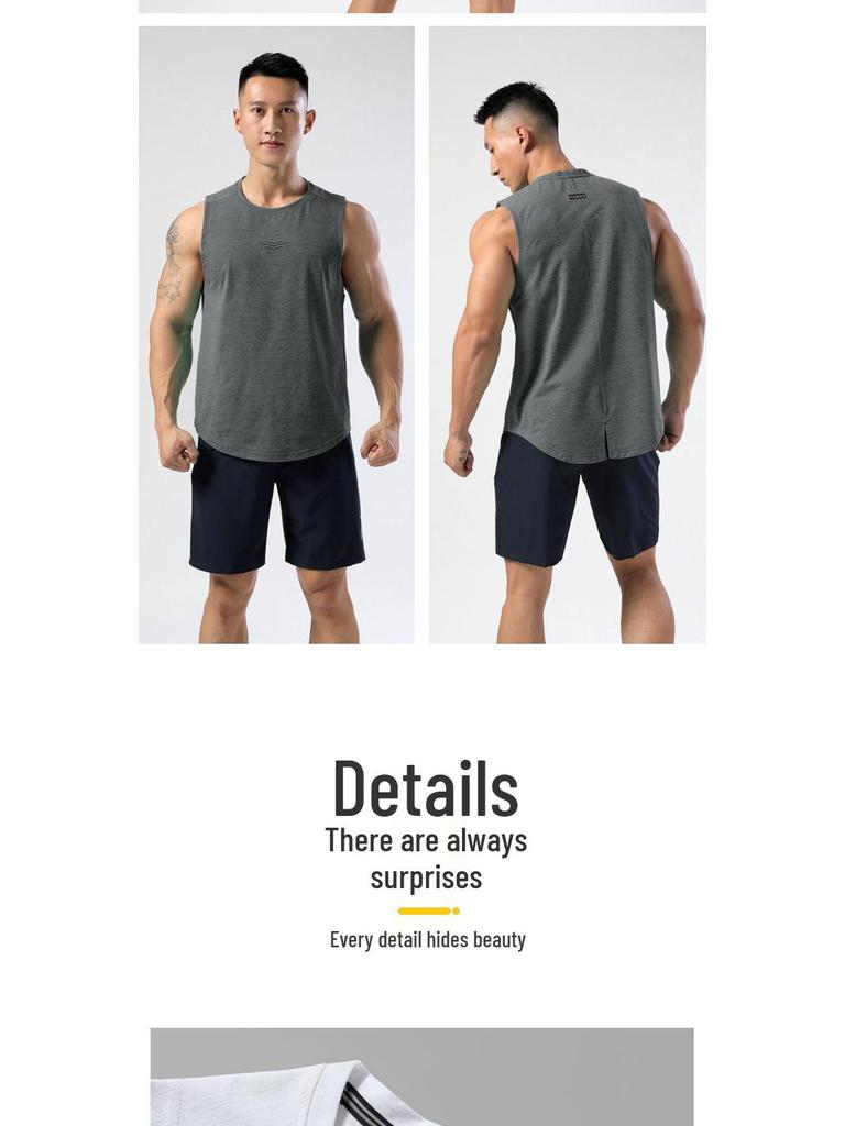 Herr Snabbtorkande Lös Passform Plus Size Sommar Basketlinne