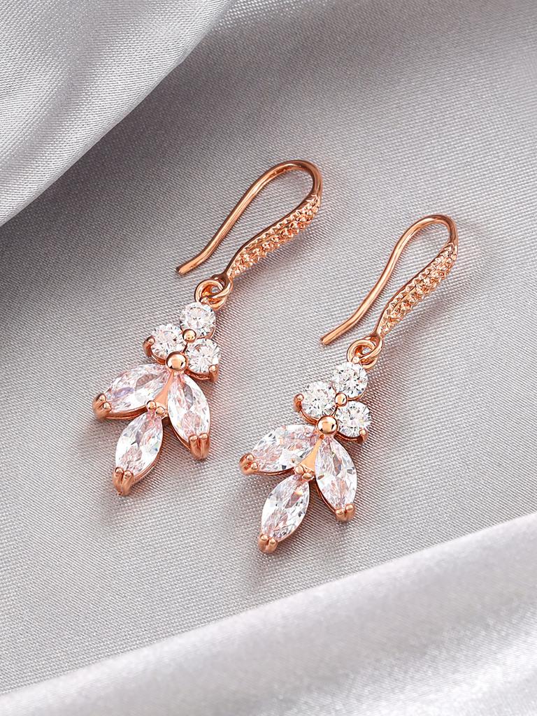 Fashion Small Fresh Ear Hook Copper Inlaid Zircon Women's Earrings High-end Elegant Temperament Stud Earrings Versatile Jewelry
