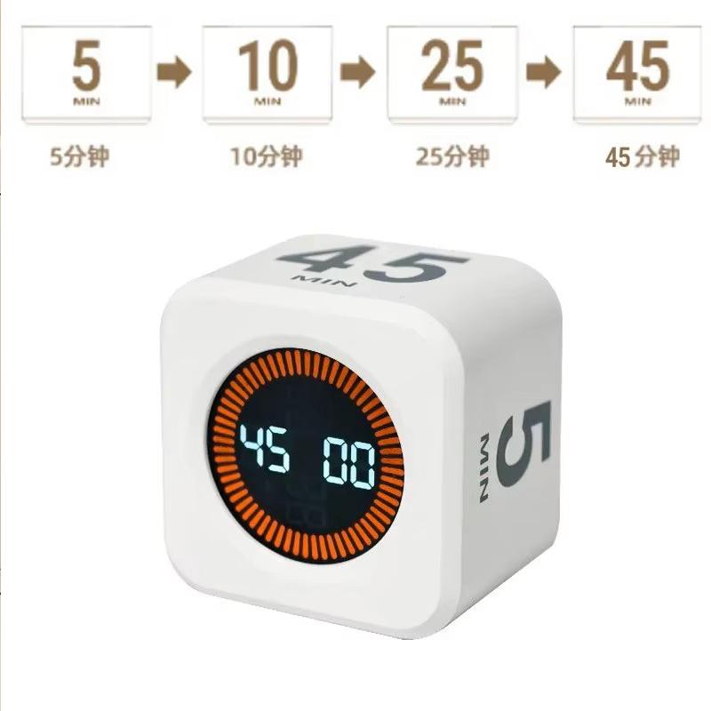LED Display Productivity Cube Timer Gravity Sensor Flipping Preset Time Dual Modes Countdown Cooking Digital Timer Oven