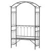 Black Metal Rose Arch, Trellis for Climbing Plants, Garden Arch with Bench, Topped Climbing Arch, Rose Archway, Trellis for Garden