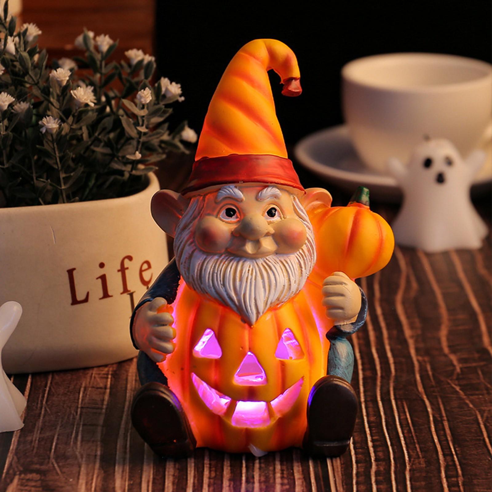 

Светящиеся украшения в виде старика-гоблина на Хэллоуин, декоративные украшения из смолы в виде садового гнома One Size