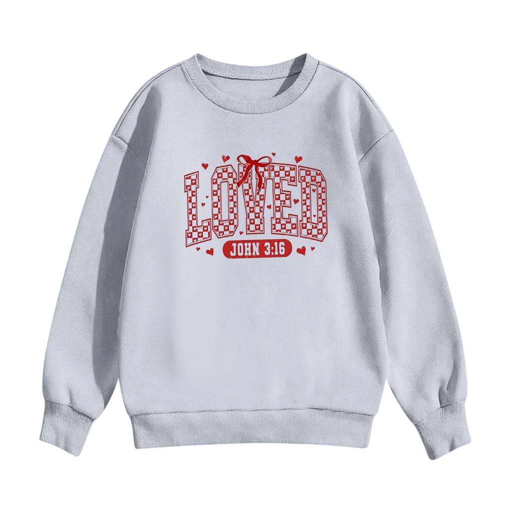 Children's Casual Round Neck Printed Pullover Long,sleeved Hooded Sweatshirt Top
