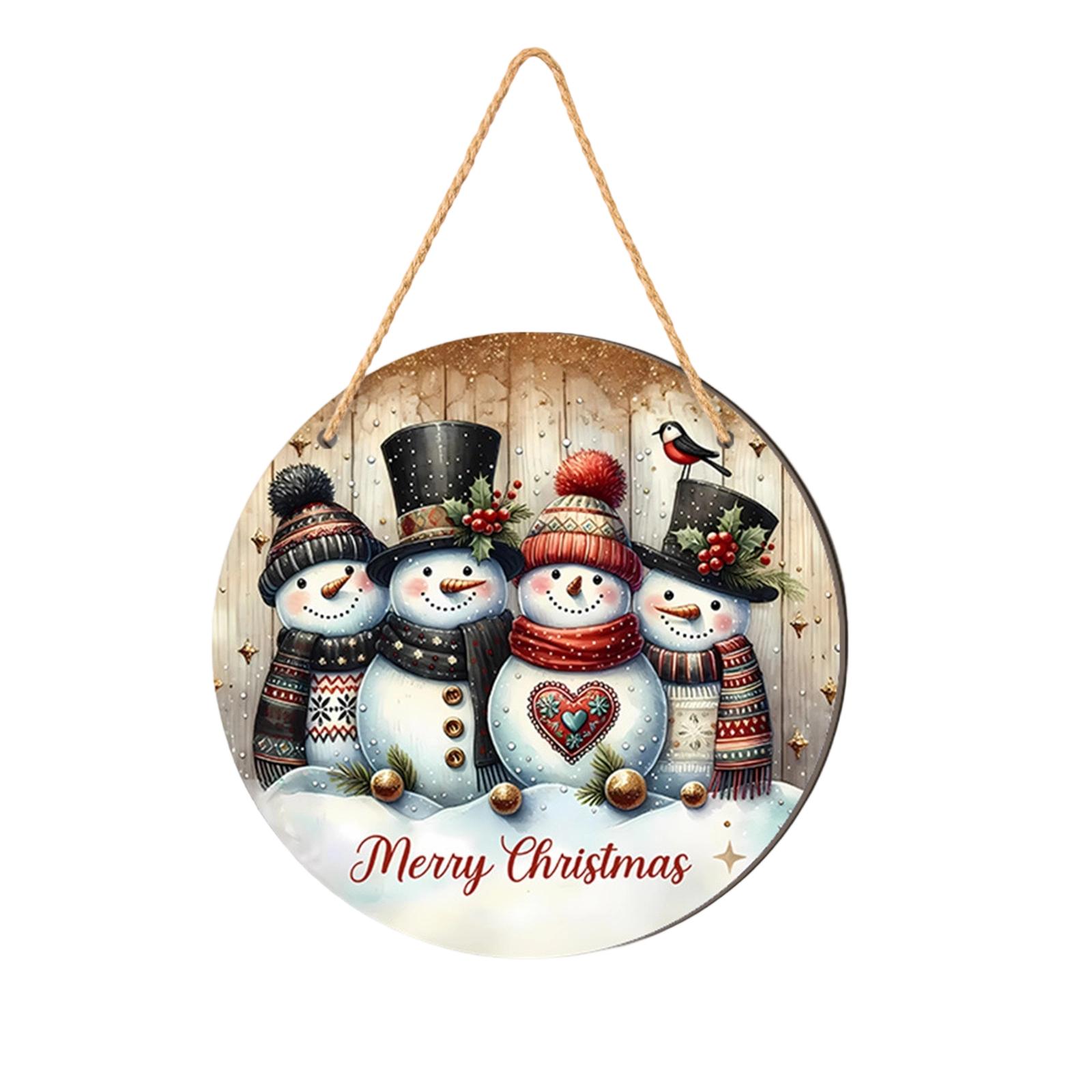 

Рождественский снеговик семья из четырех фото 2D плоская деревянная праздничная вечеринка знак One Size