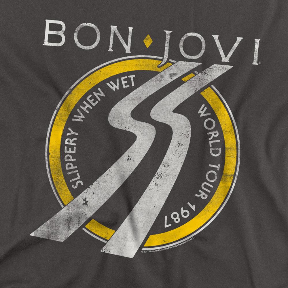 Bon Jovi Unisex Adult Slippery When Wet Tour Dates T-Shirt