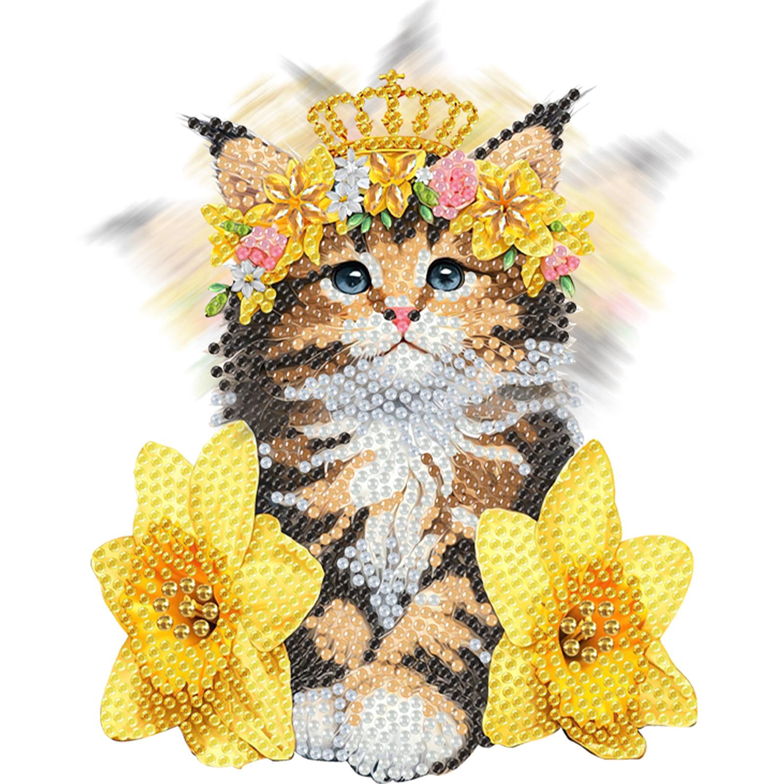 

2D/Flat Cat DIY Shaking Head Table Top Diamond Painting Ornament Kits Diamond Painting Desktop Decorations for Adults Beginner