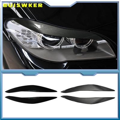 Car Accessories Carbon Fiber Headlight Eye Lid Eyebrow Cover Trim Fit for BMW 5 Series F10 F11 2011 2012 2013 2014