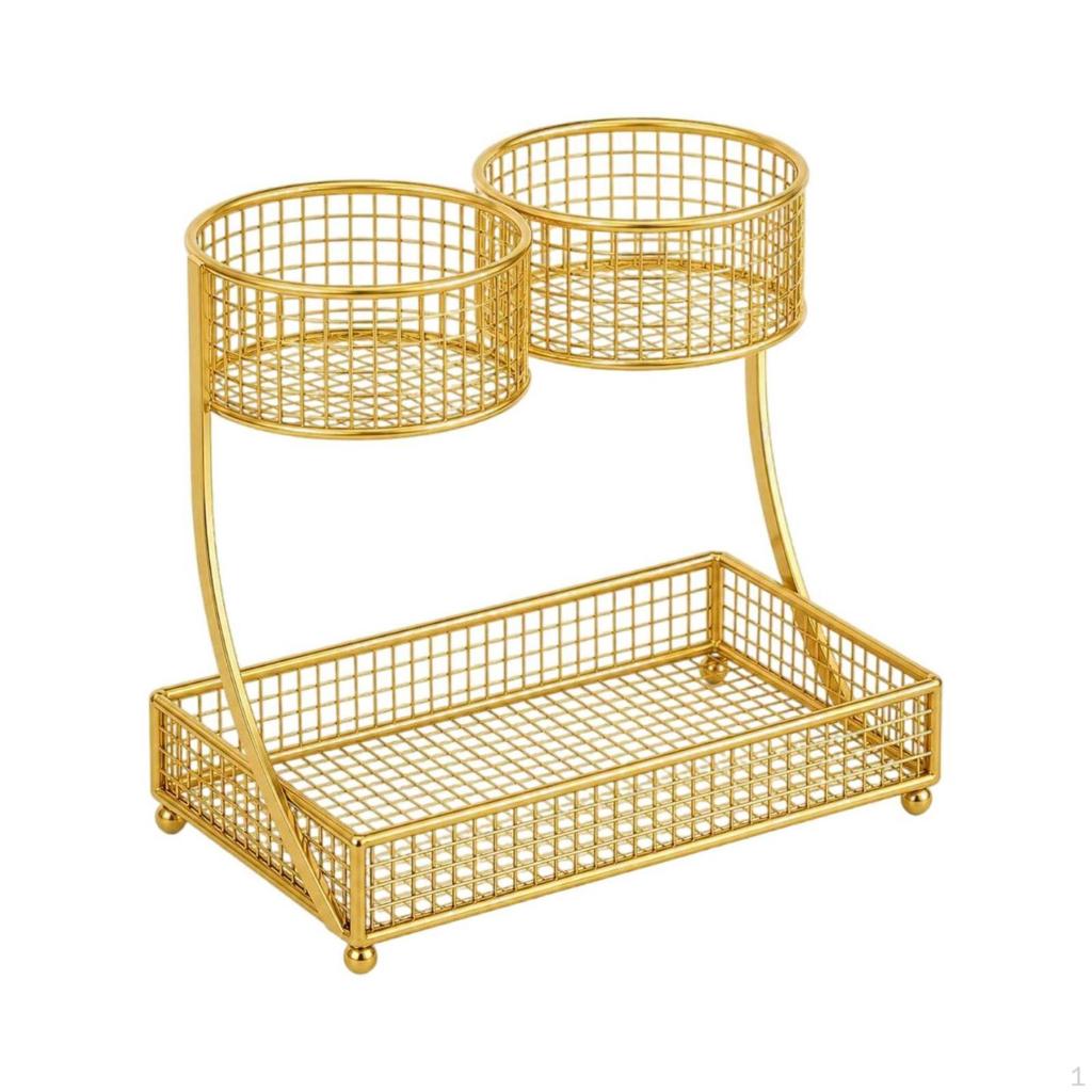 3Tier Cosmetic Storage Rack | WireMesh, Makeup with Baskets, for Dressing Table White Standard