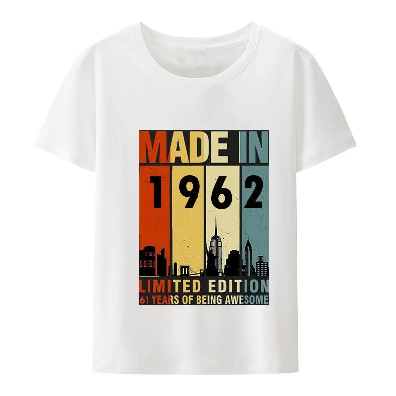 Retro 60-tals 56-årsdag T-shirt Ren T-shirt Vintage 1962 Herr T-shirt Herr Sommar Streetmode Par T-shirt Grafiska T-shirts