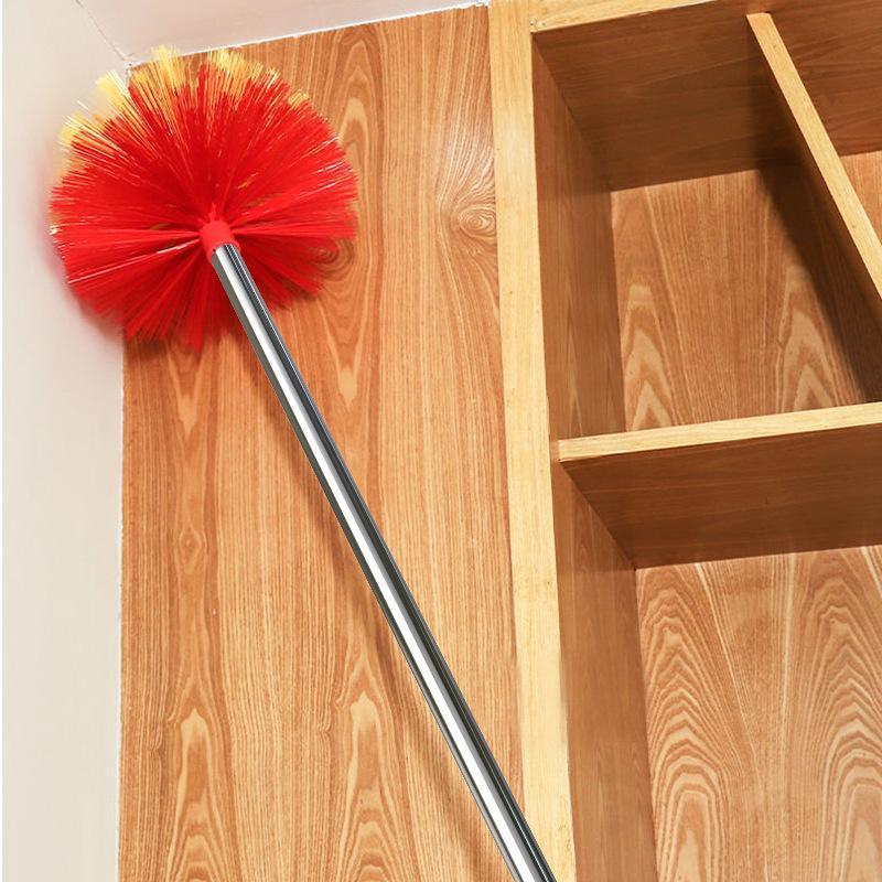 Extendable Cobweb Duster Detachable Metal Pole Soft Bristle Dust Cleaner For Ceiling Wall High Place Household Cleaning