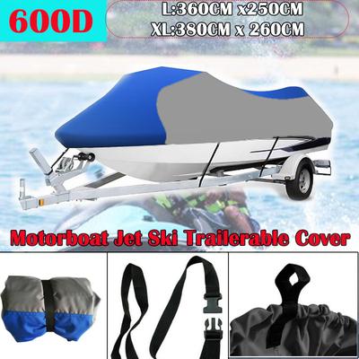 600D Jet Ski Boat-Cover Marine-Grade Heavy-Duty Marine Yacht Boat Accessories Water Sun UV Protection Motorboat Cover L/XL Size