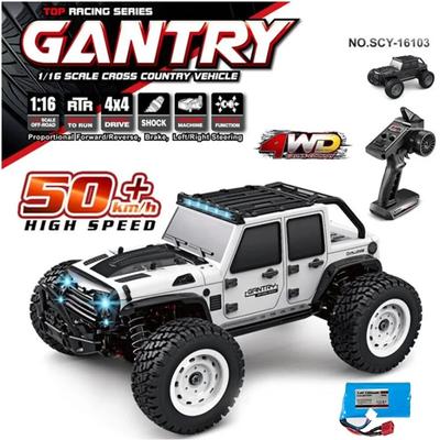 New Fast Rc Cars 50km/h 1/16 Off Road 4WD with LED Headlights 2.4G Waterproof Remote Control Monster Truck for Adults and Kids