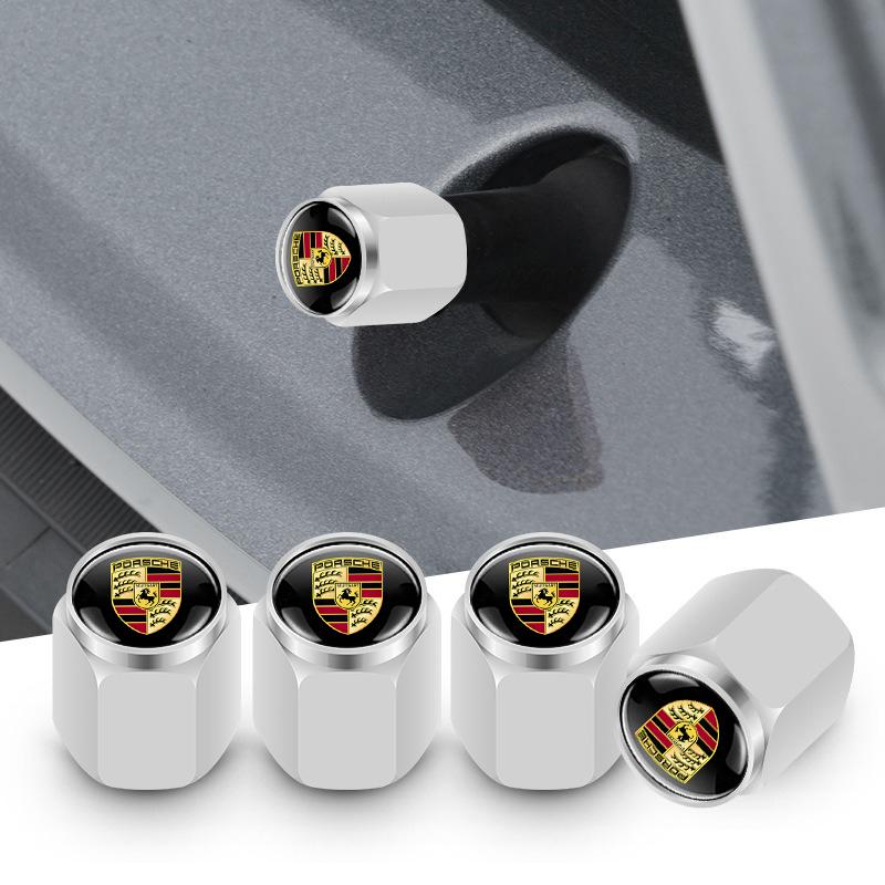 5PCS Car Wheel Tire Valve Cap Tyre Stem Cover For Porsche 911 Cayenne Carrera-GT 928 Panamera Boxster Macan 918 Auto Accessories