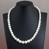 Pearl Necklace Female Gift Mother Glass Imitation Pearl White Round Bead Jewelry Cheongsam Accessories Collarbone Chain Neck Chain