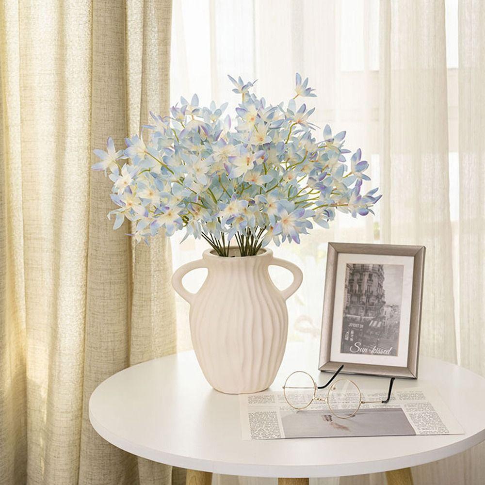 10pcs Luxury Artificial Oncidium Flower Realistic Fake Flowers  Living Room Decor