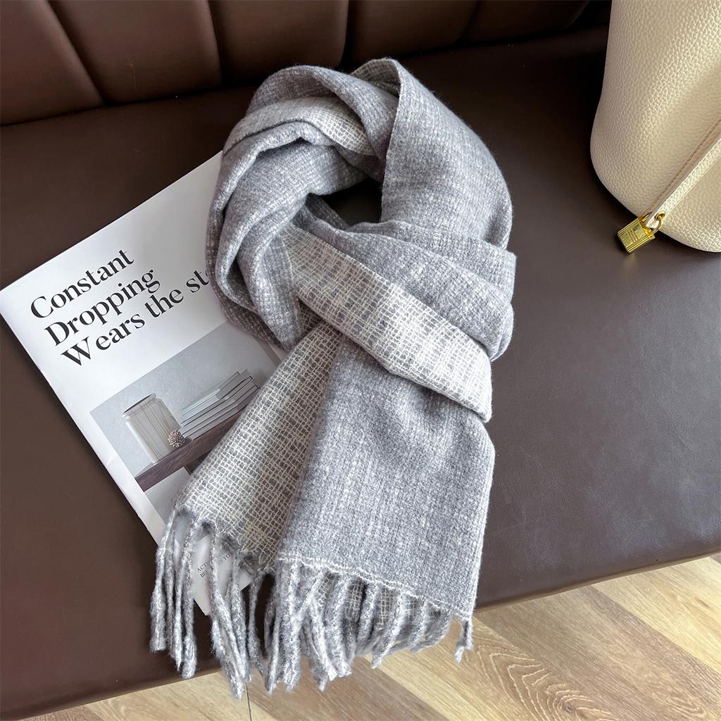 Double Sided Women Scarf Solid Color Imitation Cashmere Shawl Winter Thick Warm Neckerchief Foulard Echarpe Wrap Designer