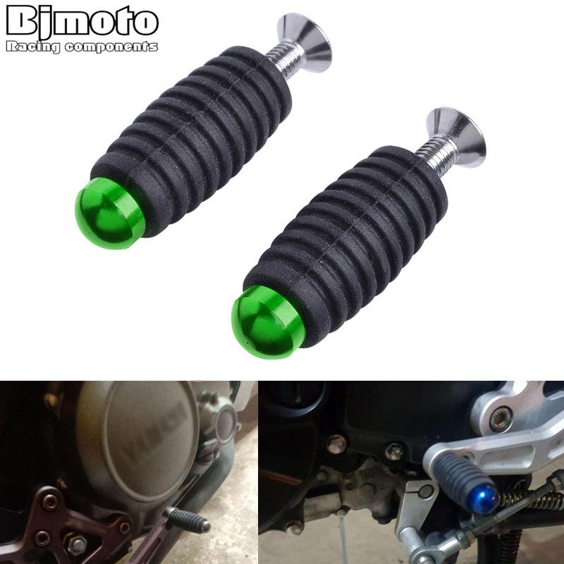 6MM Racing Brake Lever Toe CNC Peg Gear Shift Toepeg Pedals Adapter for Kawasaki Ninja 250 300 Ninja400 Z750 Z800 Z900 Z650