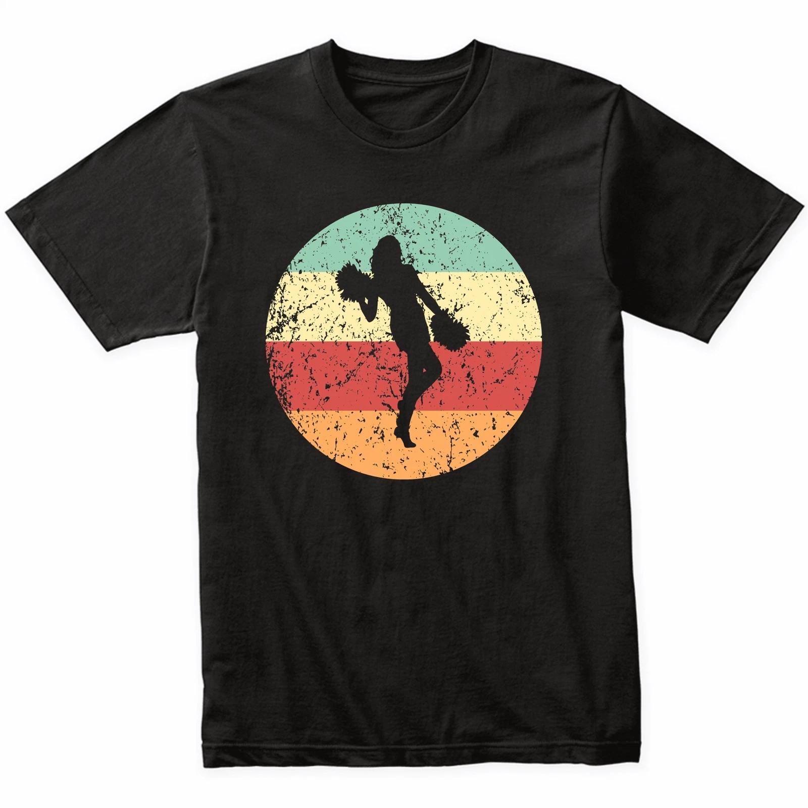 Cheerleading Shirt - Vintage Retro Cheerleader T-Shirt - Retro Colors S