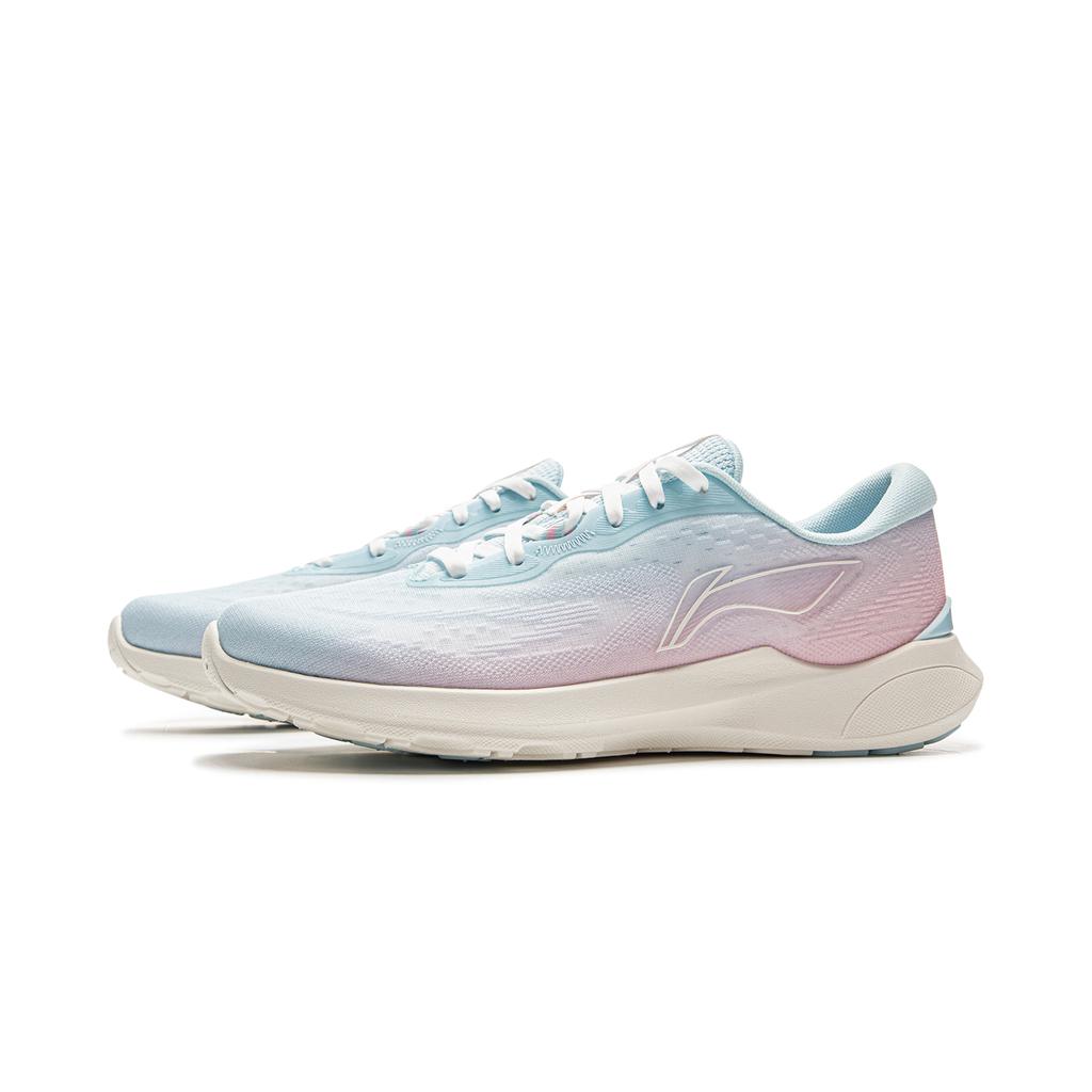 Li Ning Qingyi Cushioning Slip Resistant Lightweight Low top Running Shoes Women's Pink Blue ARSV030-3