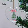 Festive Porch Hanging Ornaments Heart Shaped Christmas Ornaments Crystal Santa Winter Scene Ornament Transparent Clear Plastic for Tree Xmas Pendant