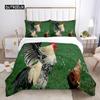 Chicken Duvet Cover Set Cool Animal Pattern Comforter Cover Funny Chicken Pattern Bedding Set Microfiber Wildlife Quilt Cover