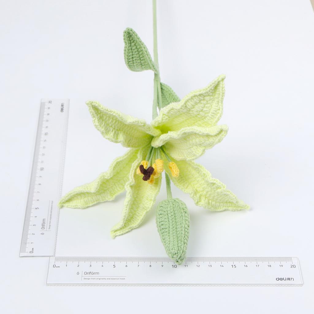 2025 Lily Crochet Flowers Creative Lily Crochet Flower Bouquet Kintted Plant Wedding Decor Table Home Decor Gift