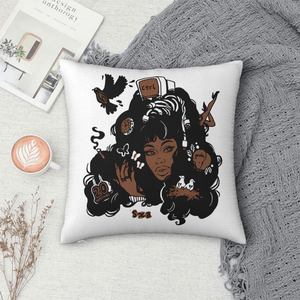 Sza Ctrl Alternate Album Throw Pillow Cover Cushions For Sofa Hip Hop Rapper Funny Pillowcover Home Decor