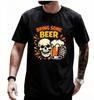 Vintage Skull Beer Print T Shirt Modal Breathable Fabric Bring Some Beer Letter Graphic Short Sleeve Unisex Funny Drinking Tee