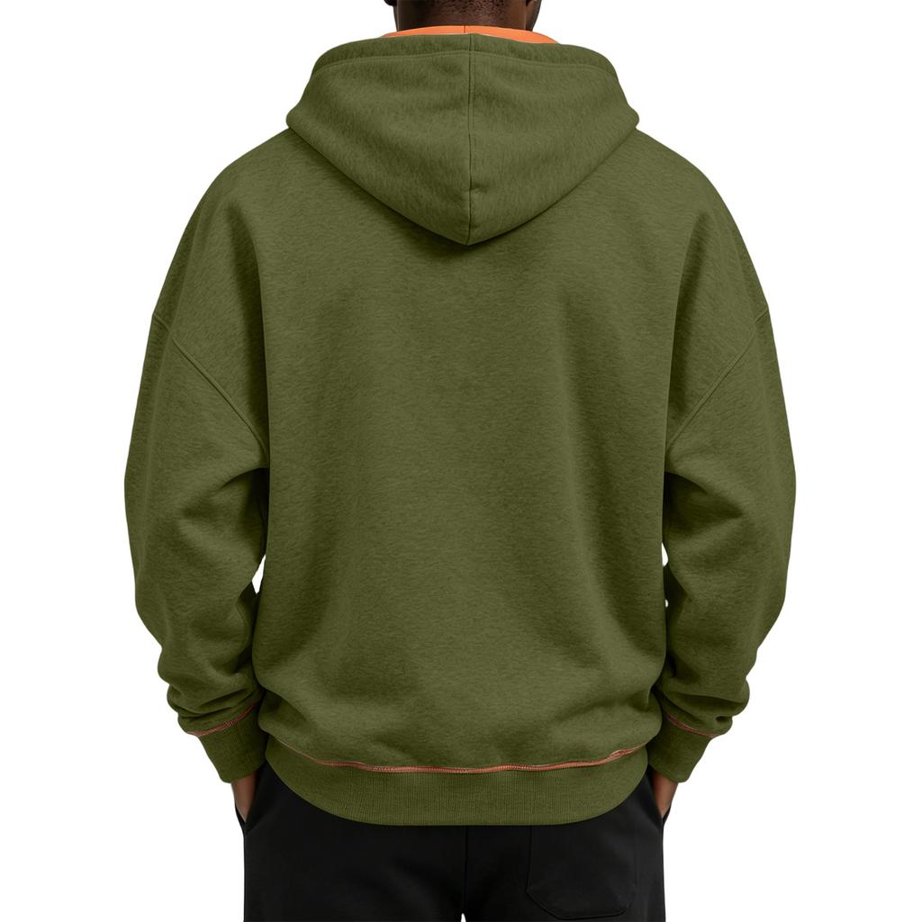 Men's Casual Hooded Sweatshirt with Multiple Pockets Long Sleeve Pullover