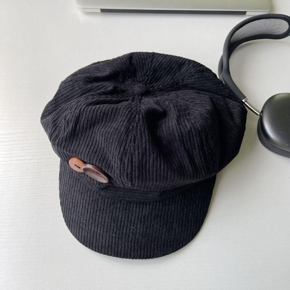 Y2k Double Button Berets Hat Japanese Painter Hat Retro Octagonal Hat  Sweet