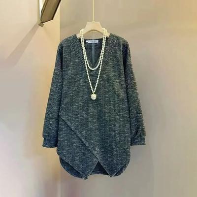 Sweater for Women Winter V Neck Thickened Pullover Warm Knitted Stretchy Long Sleeve Oversize Jumper Sweater Tops