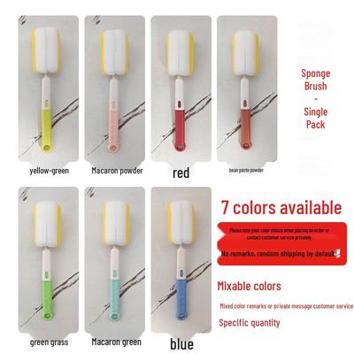 Ergonomic Long-Handled Detachable Baby Bottle & Cup Cleaning Sponge Brush
