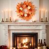 Handmade Maple Leaves Pumpkins Wreath Diy Decoration For Thanksgiving Halloween Front Door Wall Hanging Autumn Harvest Wreath