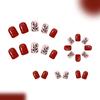 Fall Winter Red Brown Press On Nail Easy To Apply Reusable Artificial Fake Nail Comfortable For Daily Party Wedding