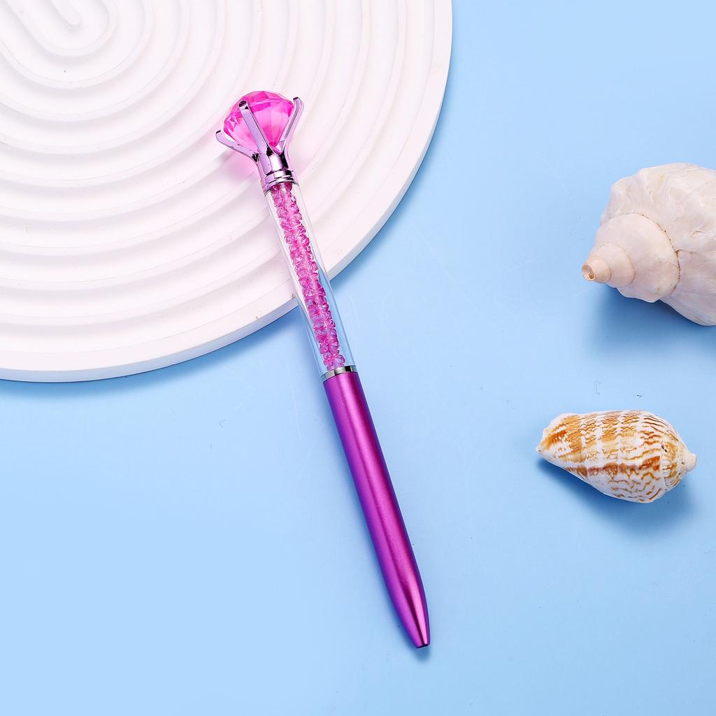 1 Pc Metallic Large Diamond Pen Fluent Writing Suitable for Office Work, Brushing Questions, Signing Writing, Diaries, Notes, Student Classroom Priz