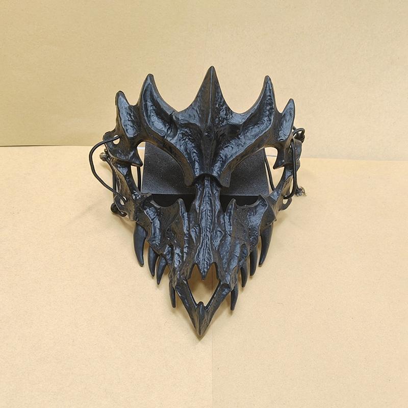Party Skull Mask Long Teeth Demon Skeleton Half Face Mask Wolf Dragon Tiger Houjuu Nue Mask Cosplay Halloween Costume Props