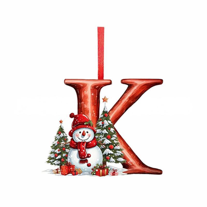 1Pcs Navidad Gift 26 Letters Acrylic Pendant For Christmas Tree Personalized Xmas Decoration Holiday Home Ornaments