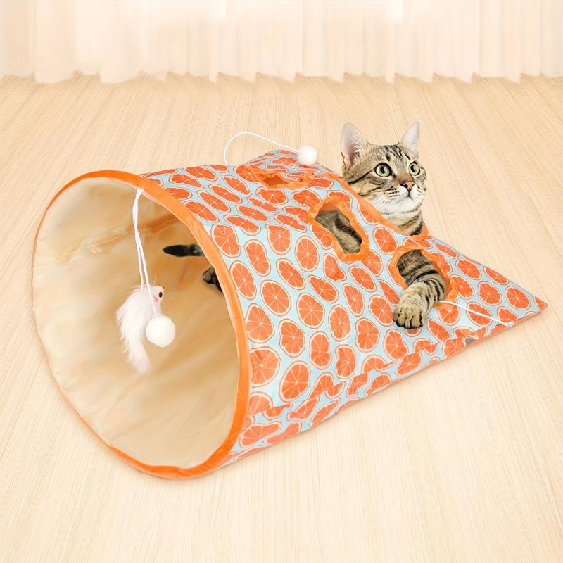 Interactive Cat Tunnel Toy with Crinkle Paper Collapsible Cat Tube for Indoor Play and Exercise