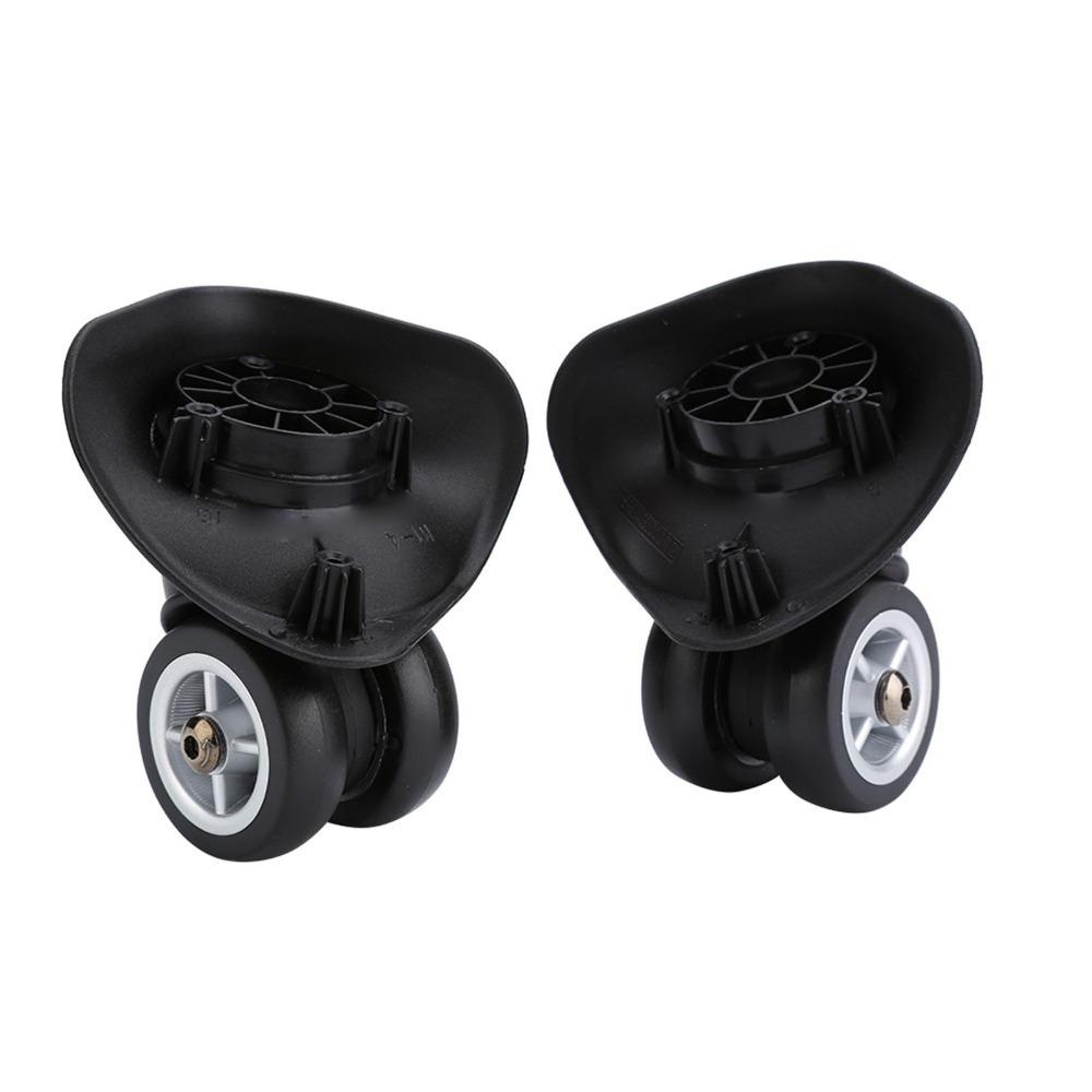 1Pair Durable PVC Luggage Wheel Replacement Black Swivel Casters Suitcase Wheel Trolley Wheels Luggage Repair